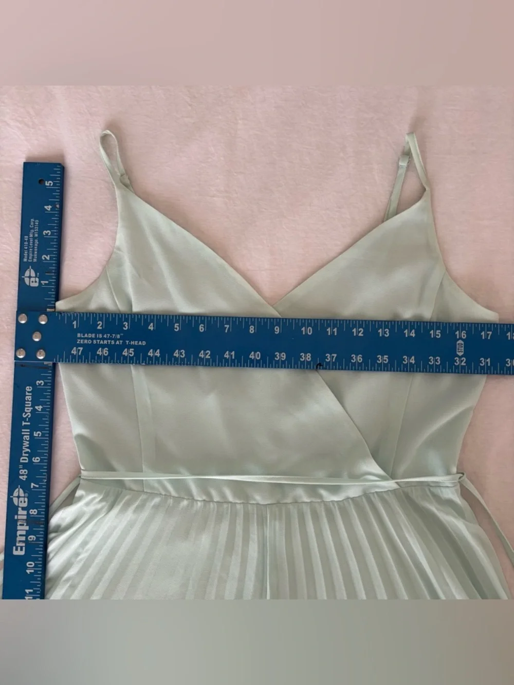 Mint Green Chiffon Pleated Midi Dress Cottagecore Fairy Romantic Garden Party - Picture 6 of 14